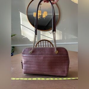 DKNY Bryant Top Zip Shoulder Bag with Gold Tone Accents in Mauve